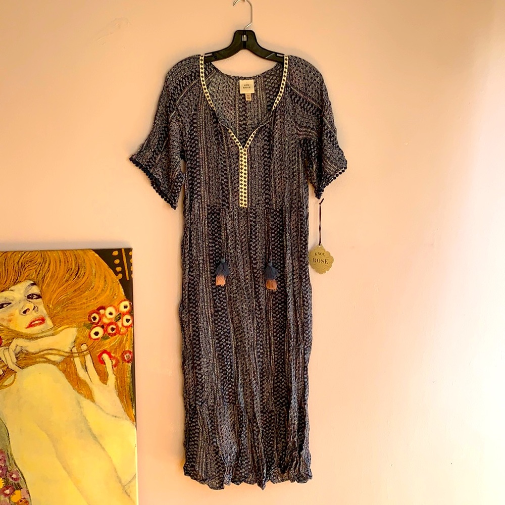 Knox Rose Boho Chic Midi Length Dress Size XS fits like M with room to give